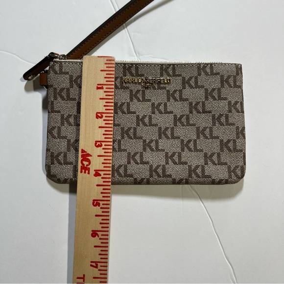 Karl Lagerfeld Wristlet Brown Tan Faux Leather - Picture 2 of 6